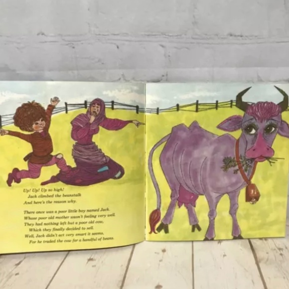 Jack & the Beanstalk Story Vintage Peter Pan Book and 45 rpm Record Read Along - Picture 6 of 6